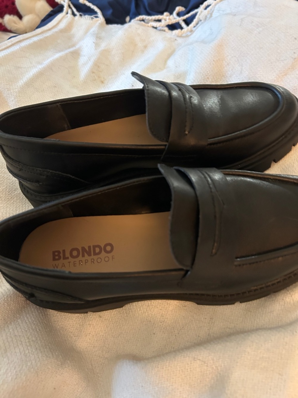 Blondo Black Leather Waterproof Women’s Penny Loafers